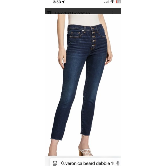 Verónica Beard Women's Debbie 10 Skinny Jeans Dark Wash Button Fly Size 27 /4 US - Picture 1 of 9